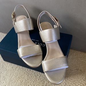 Cole Haan Gold block heel sandals Size 8